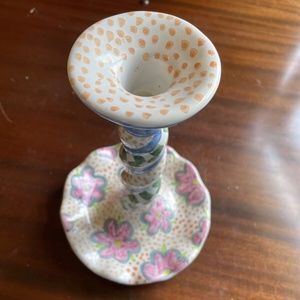 Vintage 1993 Mackenzie Childs Myrtle Twisted Candlestick Candle Holder